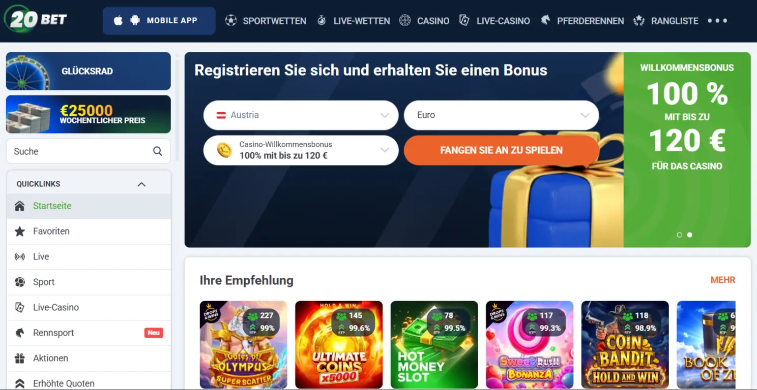 20bet Casino Testbericht
