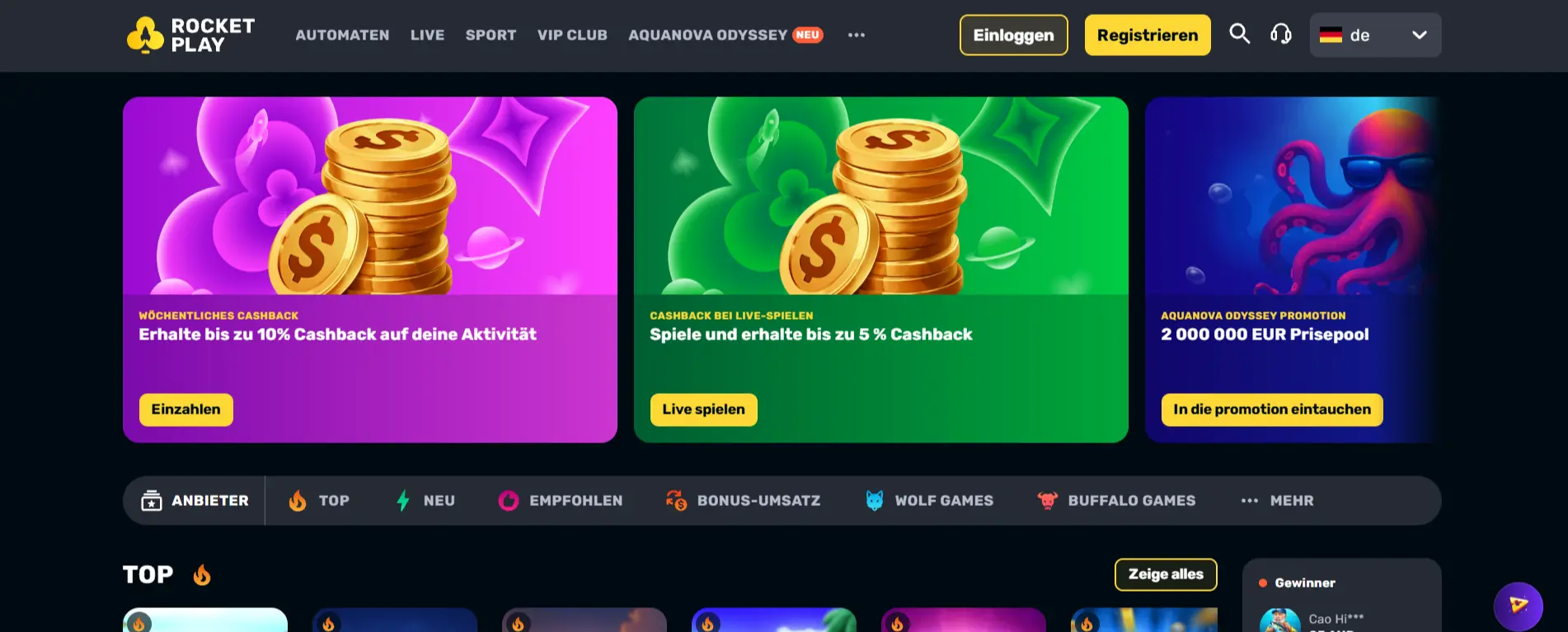 RocketPlay Casino Testbericht